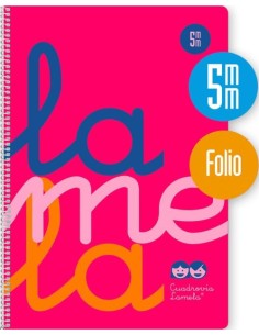 CUADERNO ESPIRAL Fº 80H 90G 5MM ROSA CUADROVIA PP